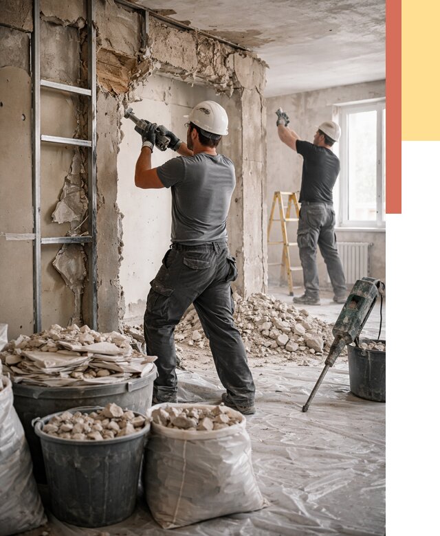 Демонтажные работы в Новодвинске от 2761 руб. — услуги и цена под ключ | ОТДЕЛОЧНИК-Нвд