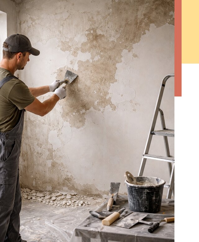 Снятие старой шпаклевки в Новодвинске от 1892 руб. — быстро и недорого | ОТДЕЛОЧНИК-Нвд