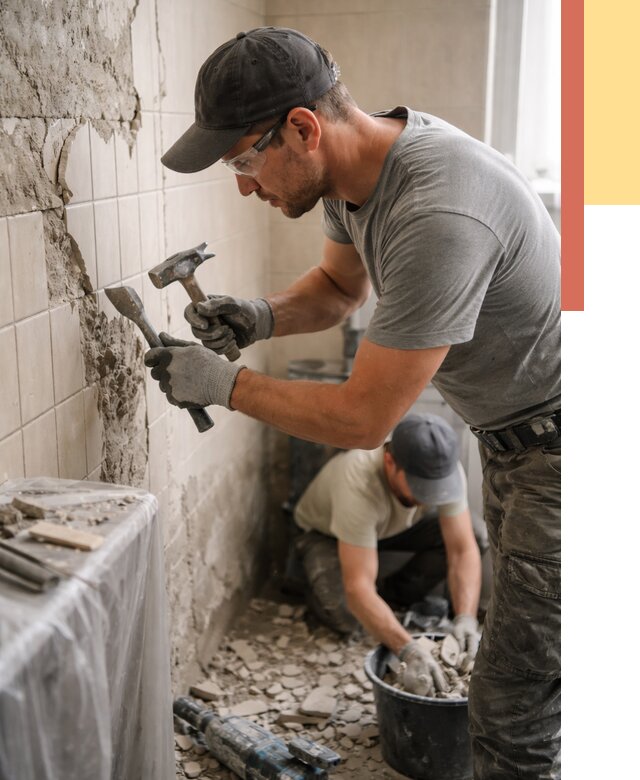 Демонтаж плитки со стен в Новодвинске от 869 руб. — быстро и недорого | ОТДЕЛОЧНИК-Нвд