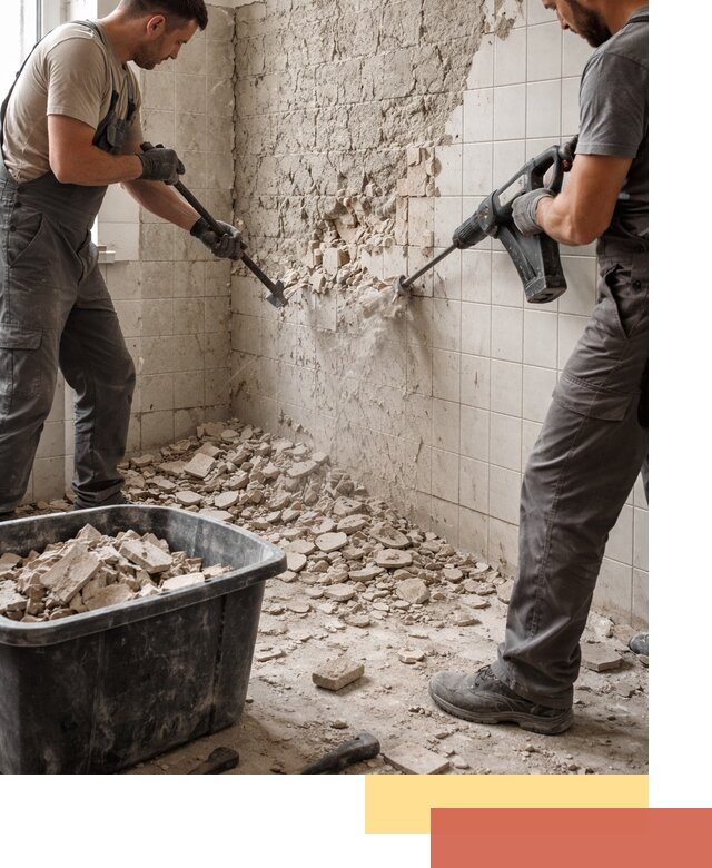 Демонтаж плитки со стен в Новодвинске быстро и аккуратно