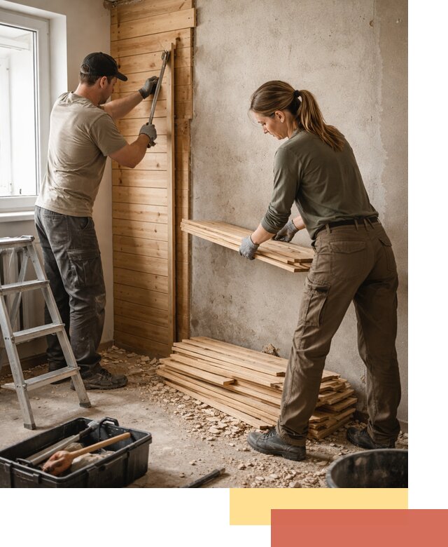 Демонтаж вагонки со стен в Новодвинске — профессиональный демонтаж