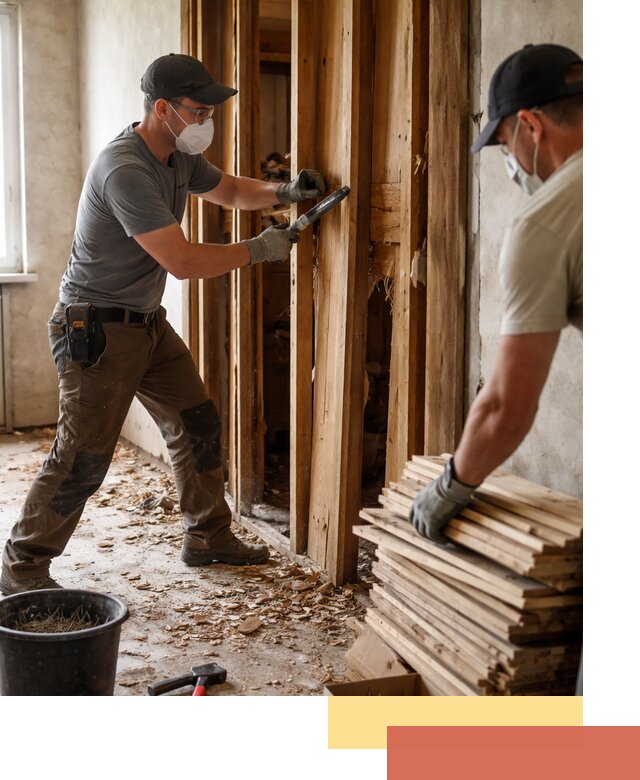 Демонтаж деревянных перегородок в Новодвинске быстро и аккуратно