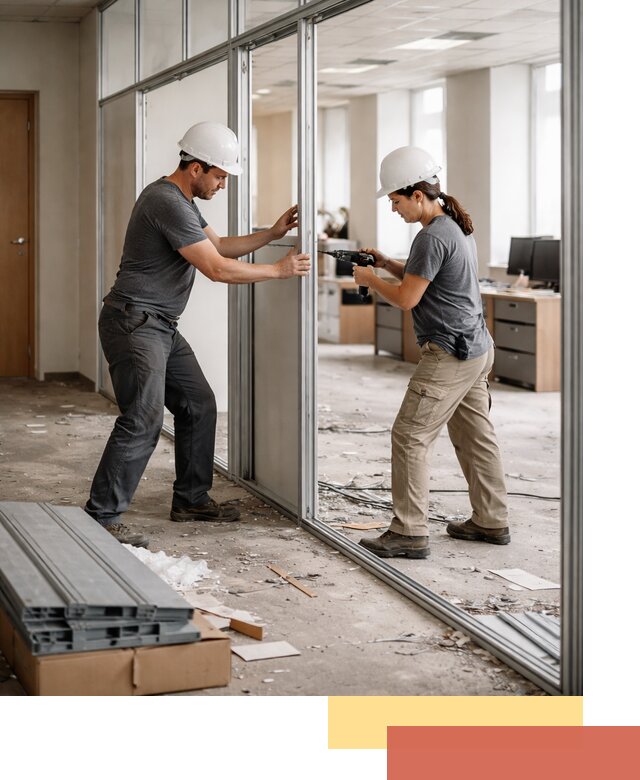 Демонтаж алюминиевых перегородок в Новодвинске быстро и аккуратно