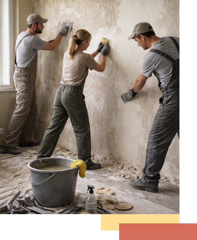 Очистка стен от клея и грунтовки в Новодвинске качественно и быстро