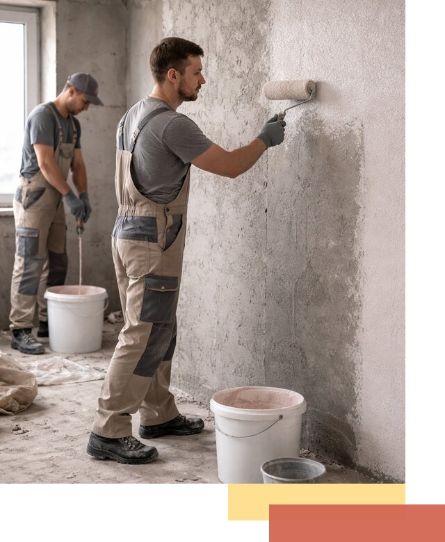 Нанесение бетоноконтакта на стены в Новодвинске для последующей отделки