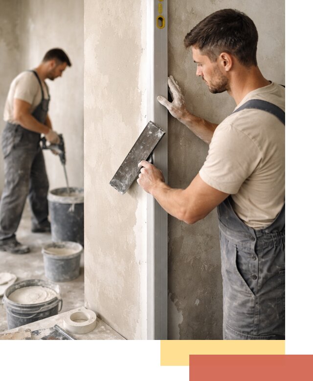 Выведение углов стен в Новодвинске: монтаж и оштукатуривание