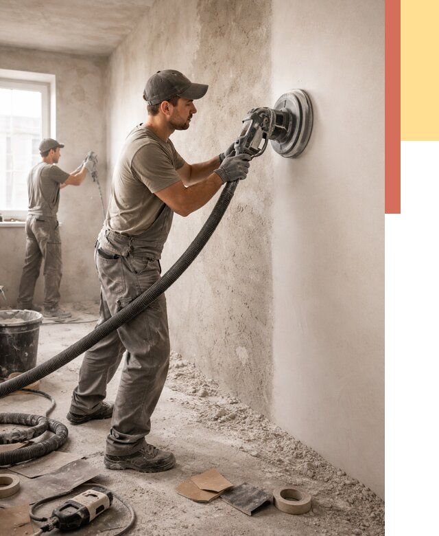 Шлифовка стен в Новодвинске от 1227 руб/м2 — быстро и недорого | ОТДЕЛОЧНИК-Нвд