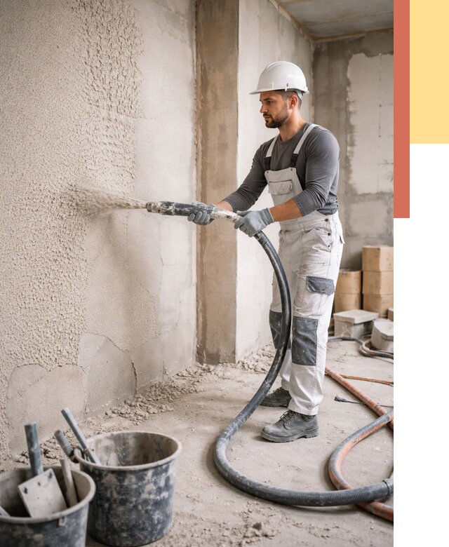 Машинная штукатурка стен в Новодвинске под ключ от 6648 руб./м2 | ОТДЕЛОЧНИК-Нвд