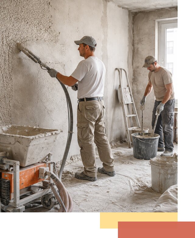 Машинная штукатурка стен в Новодвинске — быстро и качественно