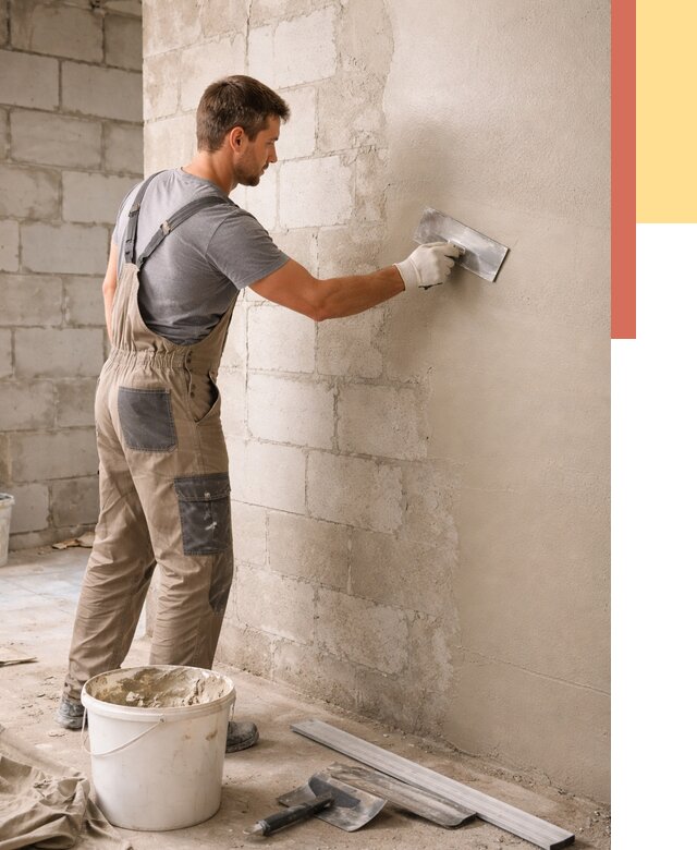 Штукатурка стен из газобетона в Новодвинске от 2148 руб./м2 — быстро и недорого | ОТДЕЛОЧНИК-Нвд