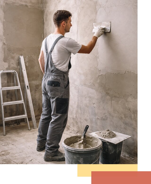 Штукатурка стен в ванной под ключ в Новодвинске