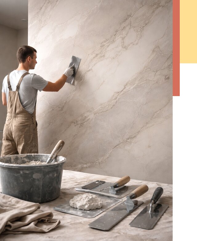 Декоративная штукатурка под мрамор в Новодвинске от 2864 руб./м² — быстро и недорого | ОТДЕЛОЧНИК-Нвд