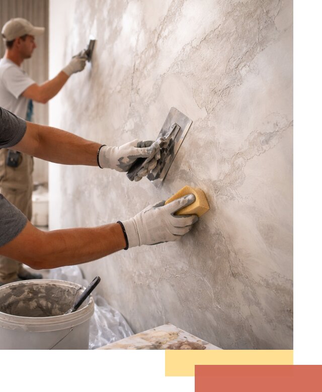Декоративная штукатурка под мрамор в Новодвинске для стен и потолков