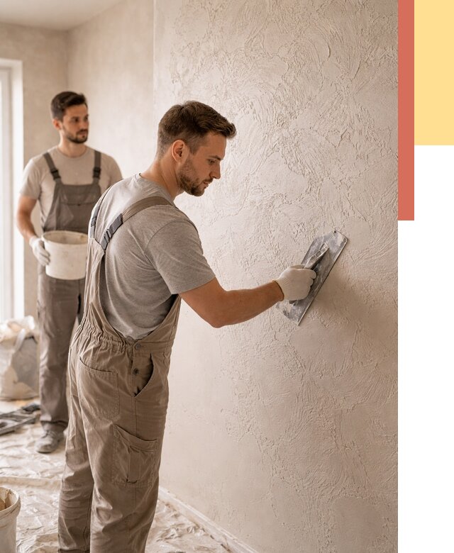 Фактурная штукатурка стен в Новодвинске от 4295 руб./м² — заказать под ключ | ОТДЕЛОЧНИК-Нвд