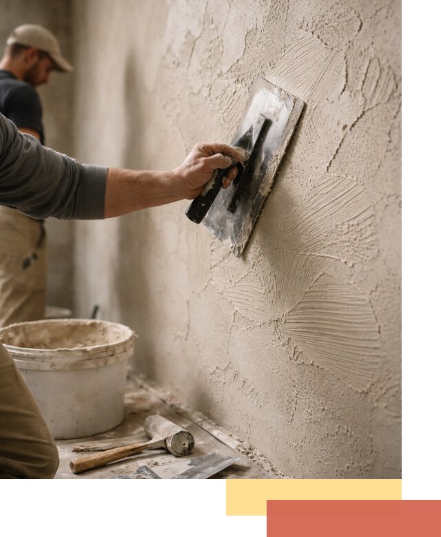 Фактурная штукатурка стен в Новодвинске — монтаж, отделка, реставрация