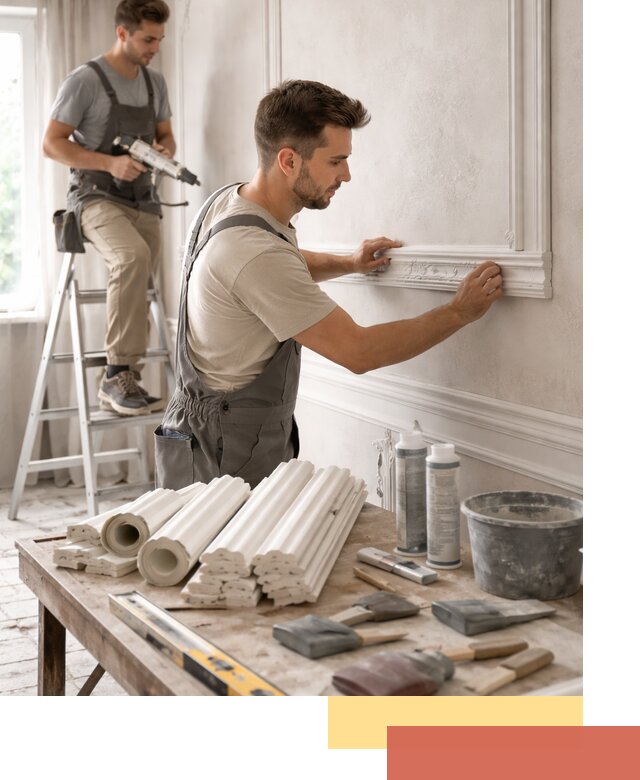 Монтаж лепнины на стены в Новодвинске профессионально и качественно