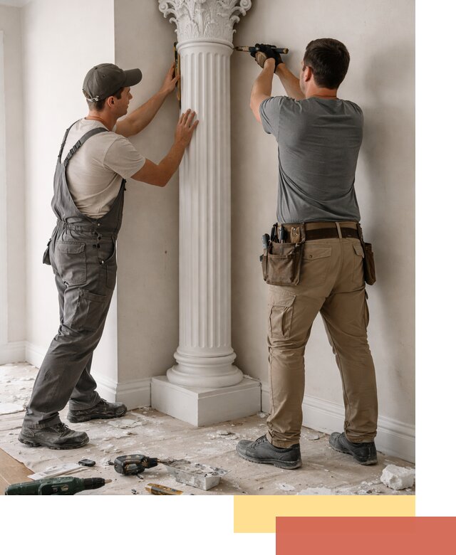 Установка декоративных колонн в Новодвинске под ключ