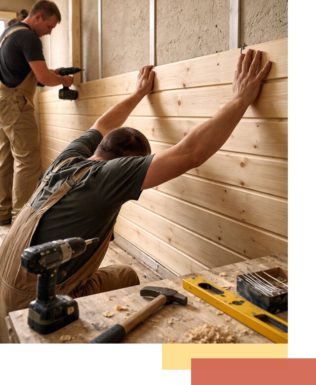 Монтаж деревянной вагонки на стены в Новодвинске быстро и качественно