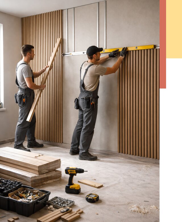 Монтаж реечных панелей на стены в Новодвинске от 1227 руб. — быстро и недорого | ОТДЕЛОЧНИК-Нвд