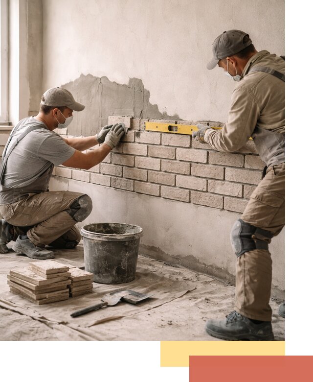 Монтаж декоративного кирпича профессионально в Новодвинске