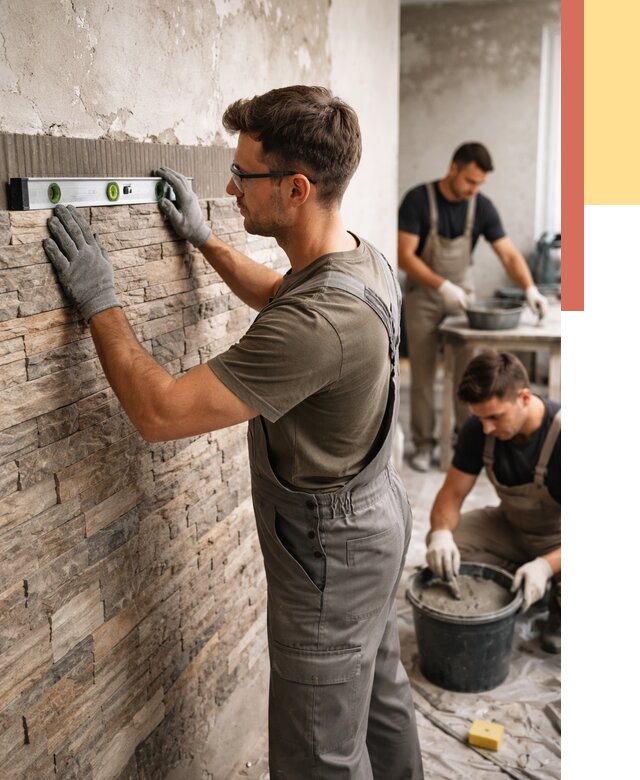 Монтаж искусственного камня в Новодвинске от 4602 руб. под ключ | ОТДЕЛОЧНИК-Нвд