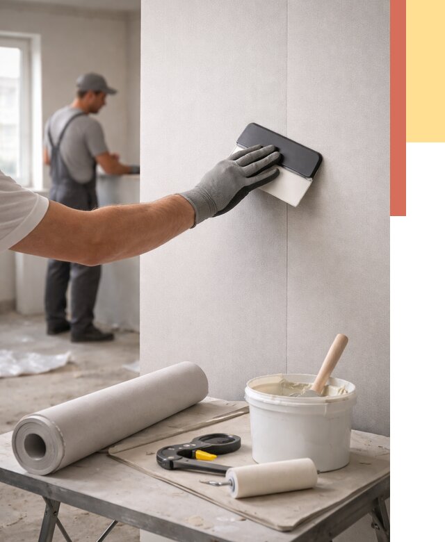 Поклейка обоев под покраску в Новодвинске от 3579 руб. за м2 | ОТДЕЛОЧНИК-Нвд