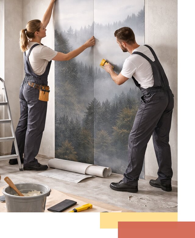 Поклейка фотообоев профессионально в Новодвинске под ключ