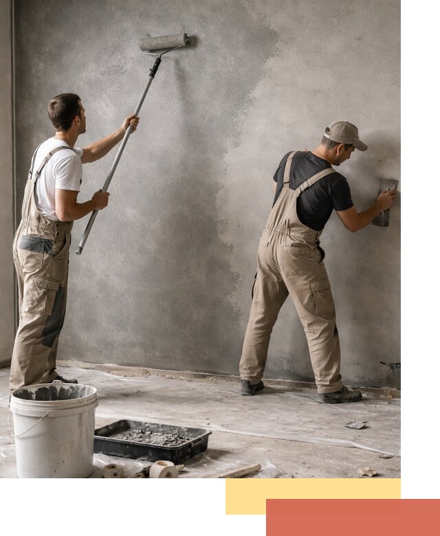 Покраска стен под бетон в Новодвинске профессионально и недорого