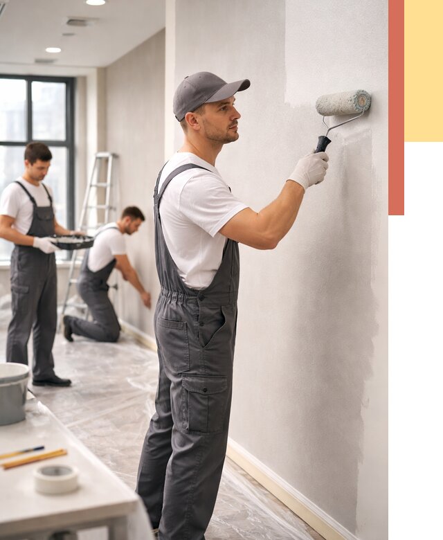 Покраска стен в офисе в Новодвинске от 8693 руб. — быстро и недорого | ОТДЕЛОЧНИК-Нвд