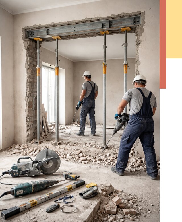 Прорезка проема в стене в Новодвинске от 4602 руб. — быстро и недорого | ОТДЕЛОЧНИК-Нвд