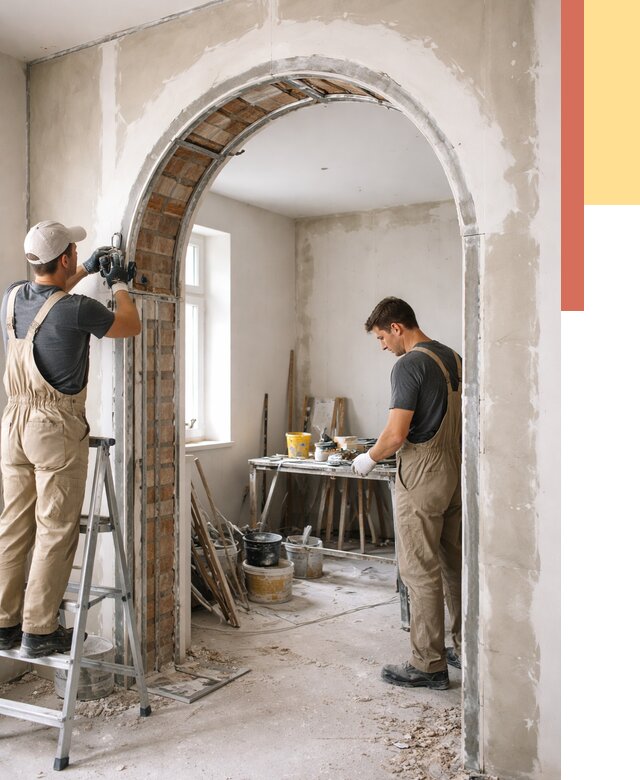 Устройство арочного проема в Новодвинске от 9716 руб. под ключ — быстро и недорого | ОТДЕЛОЧНИК-Нвд