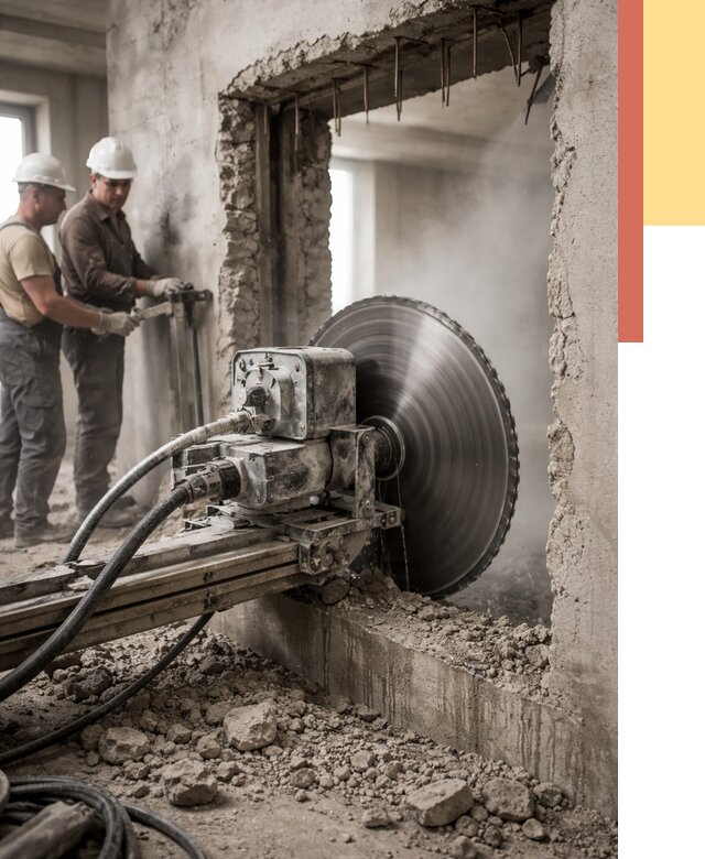 Алмазная резка проемов в Новодвинске от 4602 руб. быстро и недорого | ОТДЕЛОЧНИК-Нвд