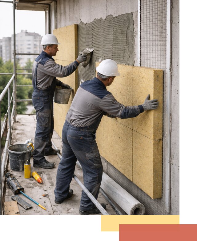 Утепление стен зданий и домов в Новодвинске качественно и надежно