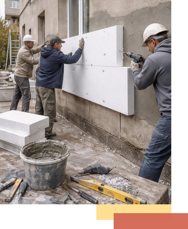 Утепление наружных стен пенопластом в Новодвинске