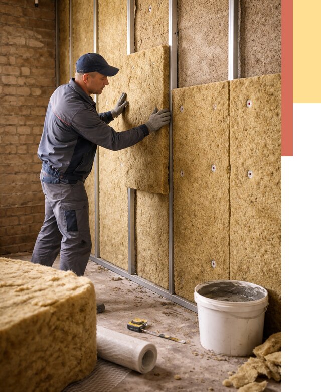 Утепление стен минватой в Новодвинске от 1381 руб./м2 — недорого и быстро | ОТДЕЛОЧНИК-Нвд