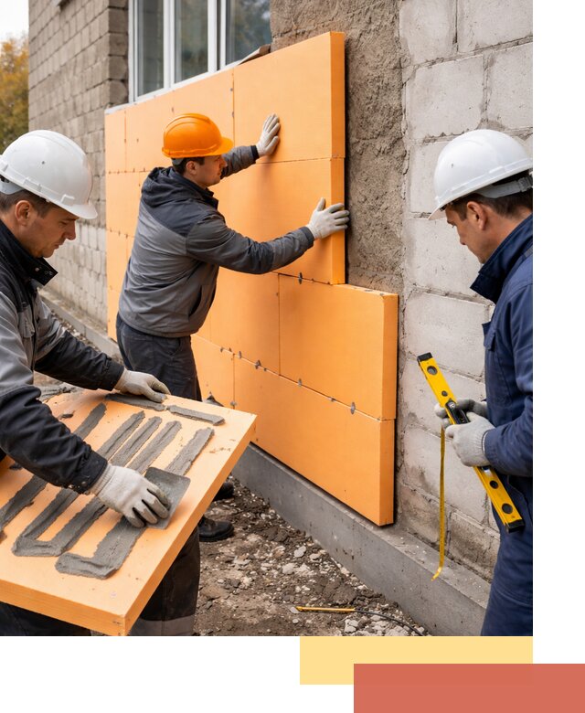 Утепление фасада пеноплексом под ключ в Новодвинске