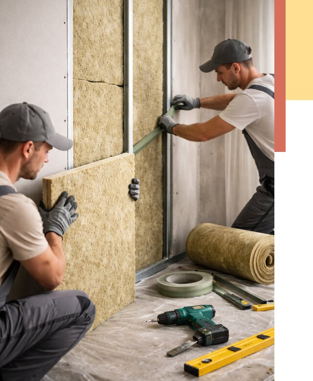 Шумоизоляция стен в Новодвинске под ключ от 1892 руб. | ОТДЕЛОЧНИК-Нвд