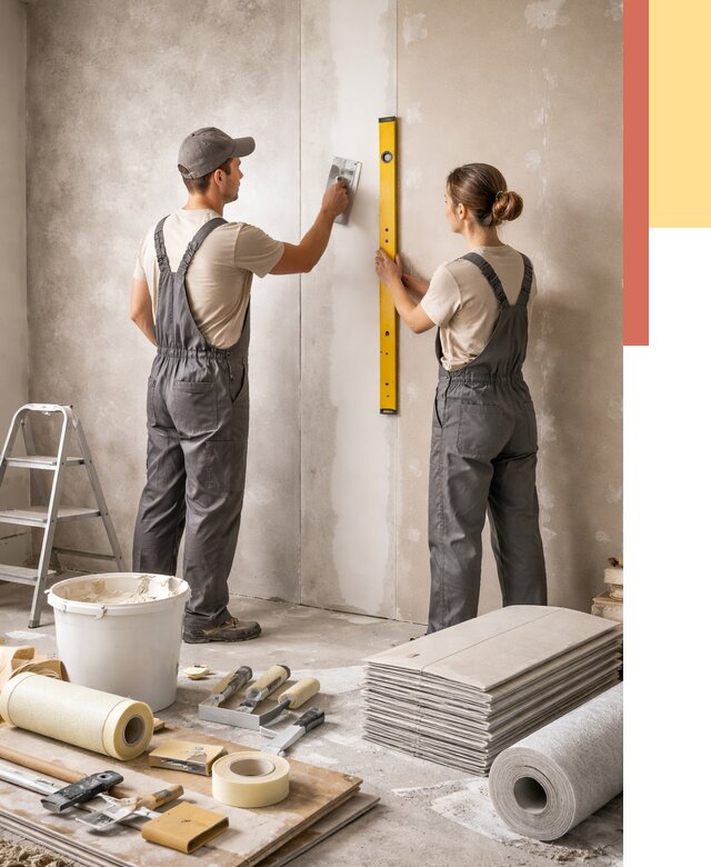 Отделка стен в Новодвинске от 1534 руб/м² — недорого, быстро, под ключ | ОТДЕЛОЧНИК-Нвд