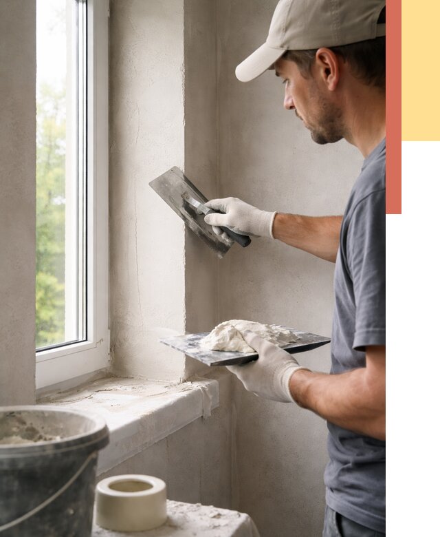 Штукатурка откосов в Новодвинске от 4602 руб/м² — услуги и выравнивание под ключ | ОТДЕЛОЧНИК-Нвд