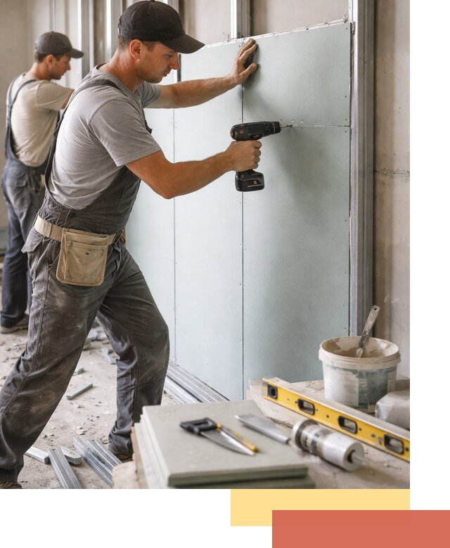 Кладка влагостойких перегородок ПГП в Новодвинске