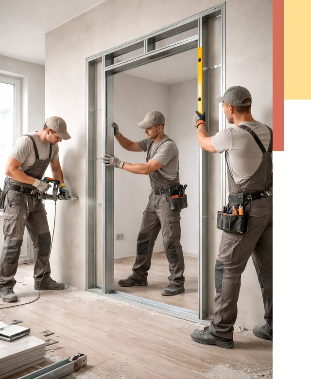 Устройство дверного проема в перегородке в Новодвинске от 4602 руб. под ключ | ОТДЕЛОЧНИК-Нвд