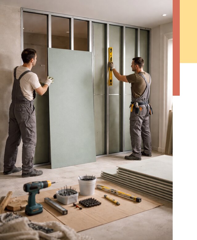 Перегородка из влагостойкого гипсокартона в Новодвинске от 4909 руб. — монтаж под ключ | ОТДЕЛОЧНИК-Нвд