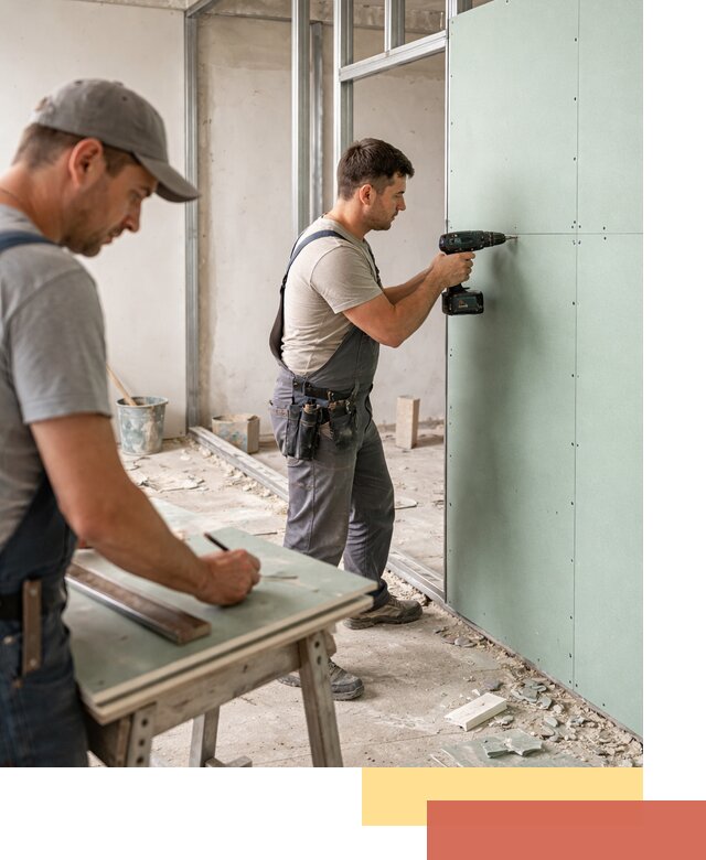 Перегородки из влагостойкого гипсокартона под ключ в Новодвинске