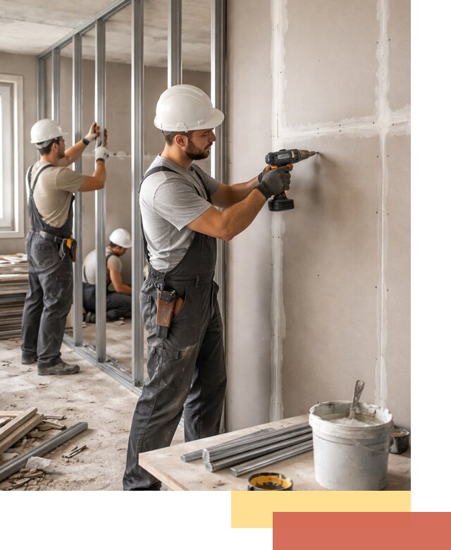 Перегородки из огнестойкого гипсокартона в Новодвинске под ключ