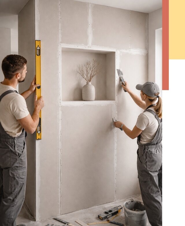 Перегородка из гипсокартона с нишей в Новодвинске от 3324 руб. под ключ | ОТДЕЛОЧНИК-Нвд