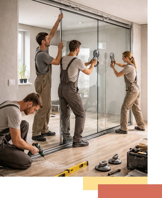 Изготовление стеклянных перегородок на заказ в Новодвинске