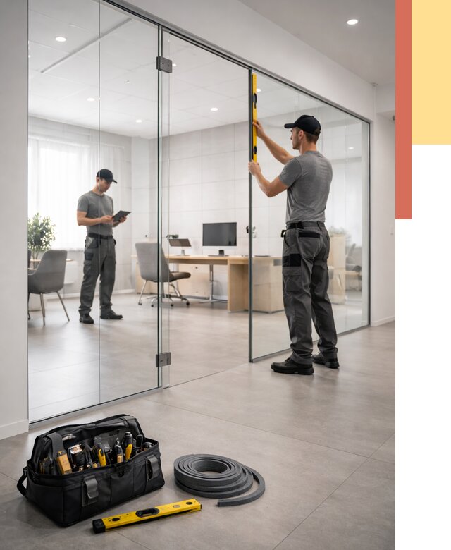 Цельностеклянные перегородки под ключ в Новодвинске от 9716 руб. — монтаж и цены | ОТДЕЛОЧНИК-Нвд