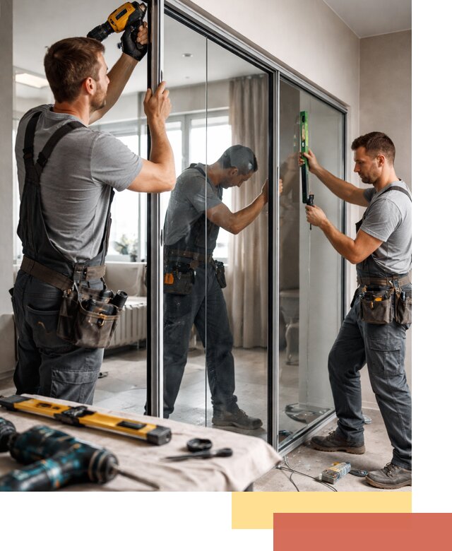 Каркасные стеклянные перегородки под ключ в Новодвинске