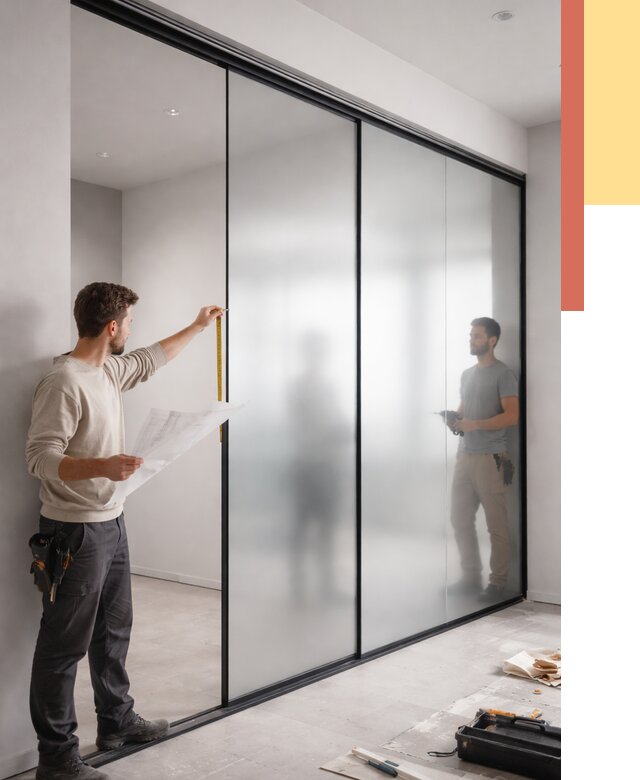 Матовые стеклянные перегородки в Новодвинске от 8693 руб. — монтаж и установка | ОТДЕЛОЧНИК-Нвд