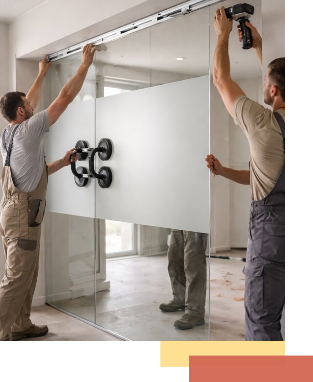 Матовые стеклянные перегородки под ключ в Новодвинске